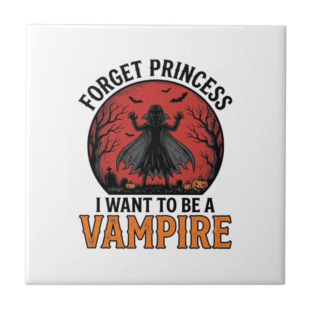 Vampire Princess Shirt Spooky Retro Halloween Desi Tile (Front)