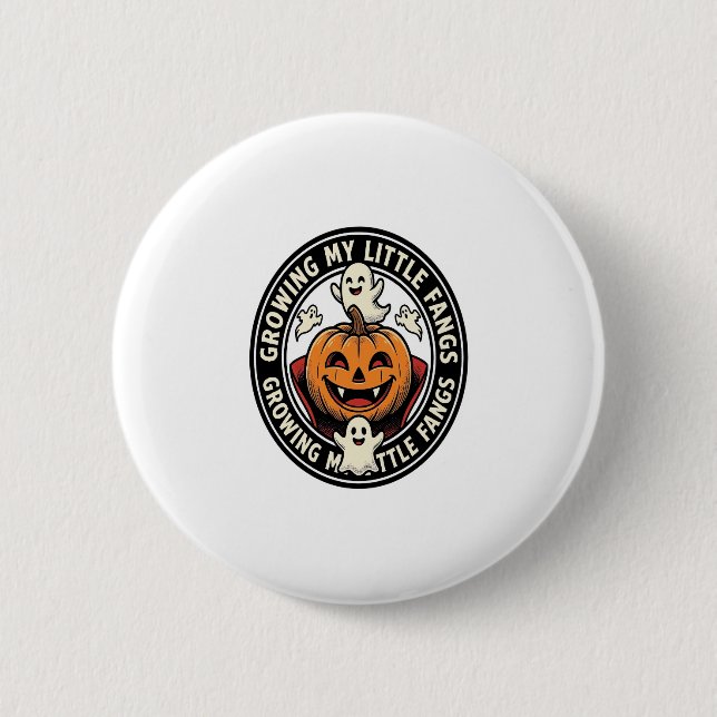 Vampire Pumpkin Badge Growing My Little Fangs_1 (Front)