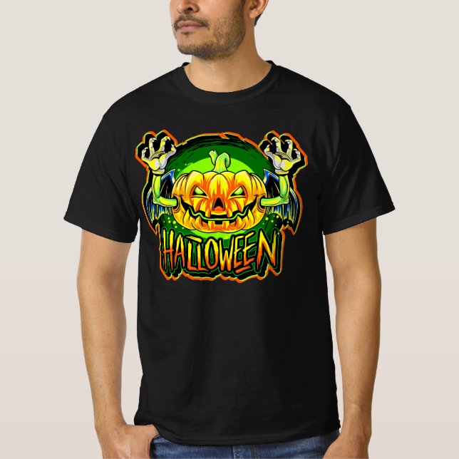 Vampire Pumpkin Bat Monster Attacking Hands T-Shir T-Shirt (Front)