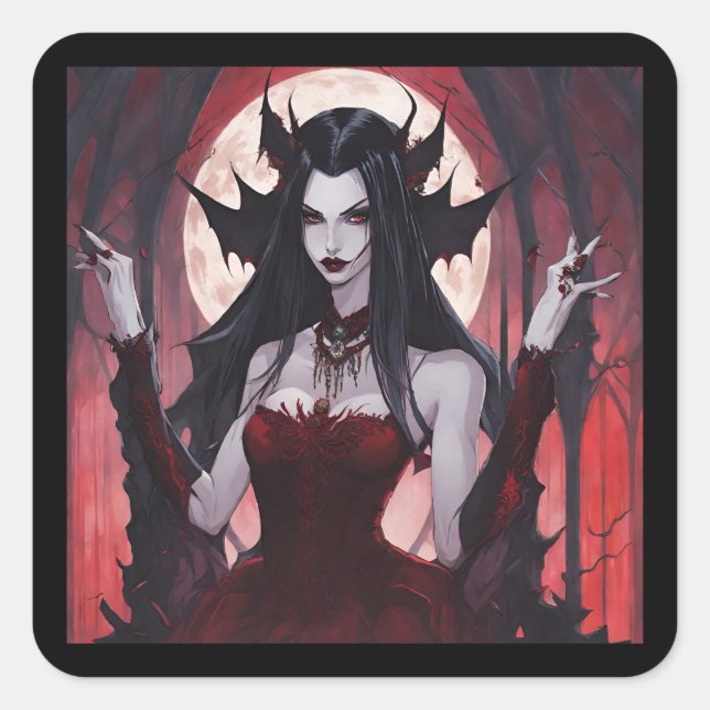 Vampire Queen Square Sticker (Front)