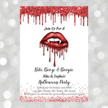 Vampire red glitter lips Halloween party white