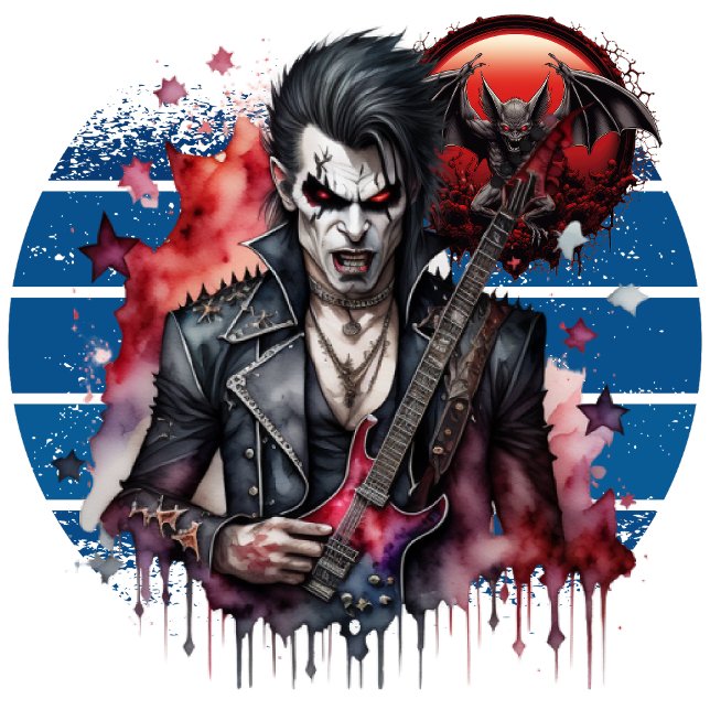 Vampire Rocker T-Shirt (Sip in Style, Live Forever.)