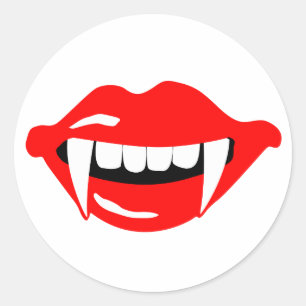 Vampire’s mouth classic round sticker