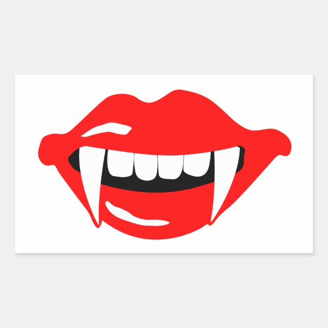 Vampire’s mouth rectangular sticker (Front)