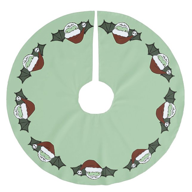 Vampire Santa Bat Brushed Polyester Tree Skirt (Front)