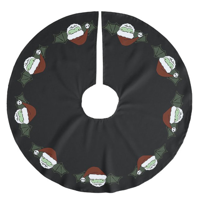 Vampire Santa Bat Brushed Polyester Tree Skirt (Front)