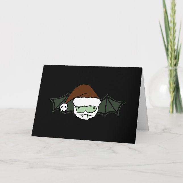 Vampire Santa Bat Holiday Card (Front)