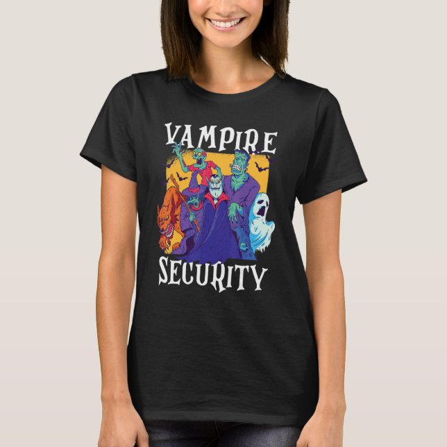 Vampire Security  Easy Halloween Costume T-Shirt (Front)