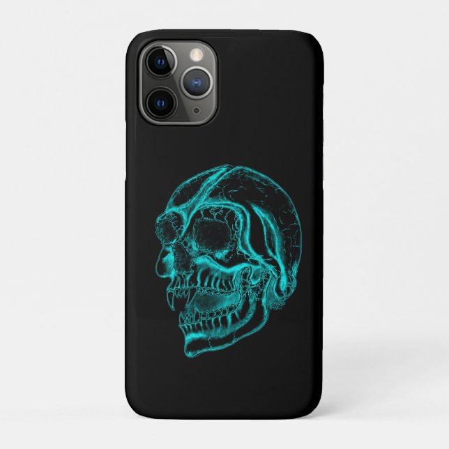 Vampire skull black and green Design Case-Mate iPhone Case (Back)