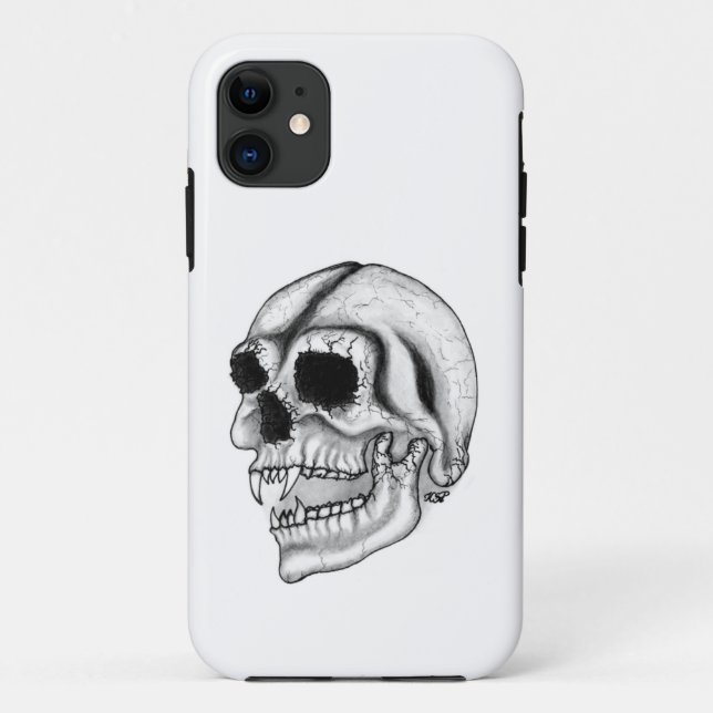 Vampire skull black and white Design Case-Mate iPhone Case (Back)