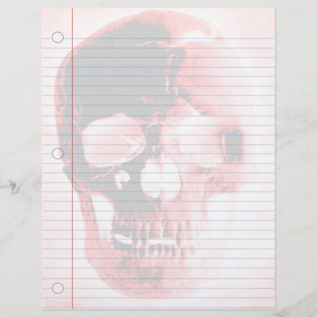 Vampire Skull Goth Notebook Paper (Front)