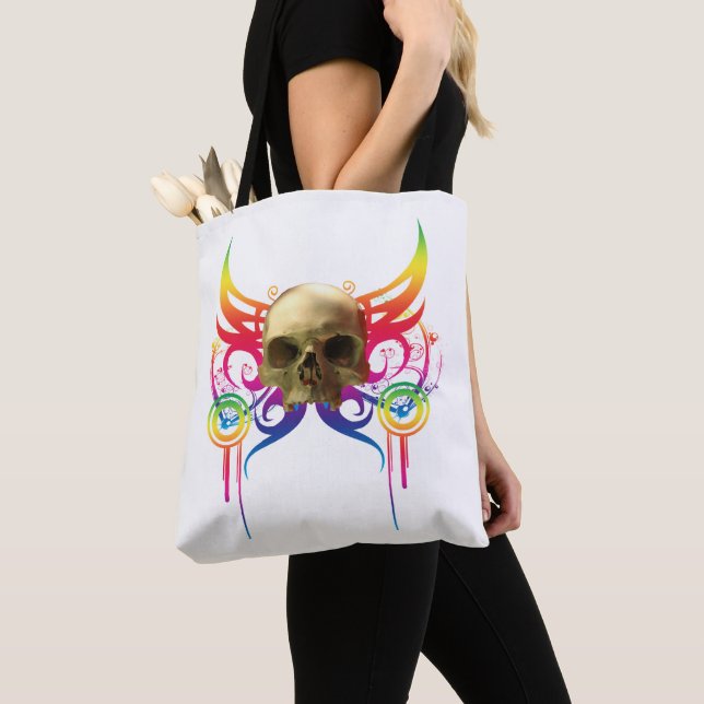 Vampire Skull Tote Bag (Close Up)