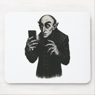 Vampire Smartphone Nosferatu Selfie Count Orlok Ha Mouse Pad