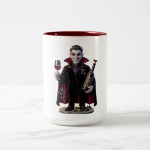 Vampire Sommelier Cabernet Vampirius Funny Hallowe Two-Tone Coffee Mug