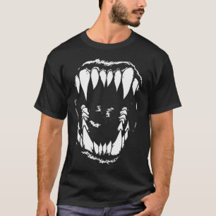 Vampire Teeth Fangs Gothic Horror Halloween Grunge T-Shirt