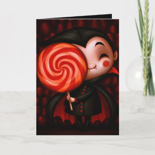 Vampire Trick or Treat Halloween Illustration Card