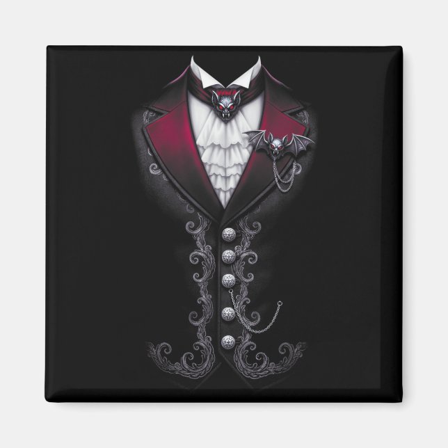 Vampire Tuxedo Funny Halloween Costume Magnet (Front)