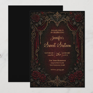 Vampire Vintage Gothic Sweet 16 Invitation