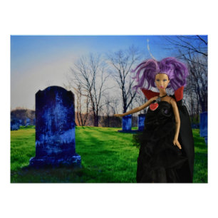 Vampire visits the cemetary poster