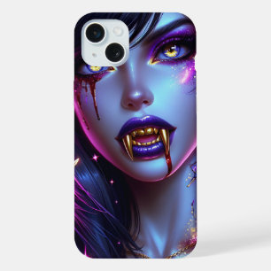 Vampire with Gold Fangs Ai Art iPhone 15 Plus Case