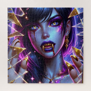 Vampire with Gold Fangs Ai Art Jigsaw Puzzle