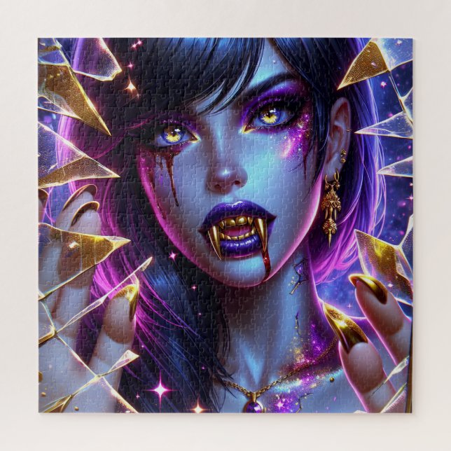 Vampire with Gold Fangs Ai Art Jigsaw Puzzle (Vertical)