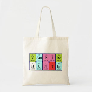 VampireHunter periodic table phrase tote bag