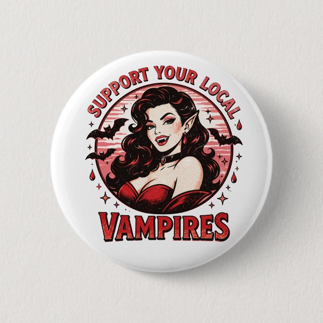 Vampires 6 Cm Round Badge (Front)