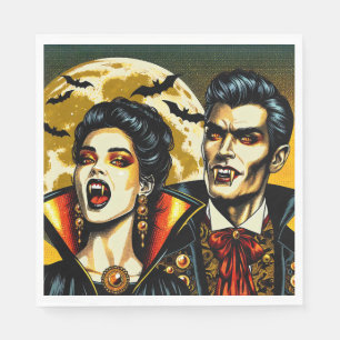 Vampires and Bats Halloween Party  Napkin