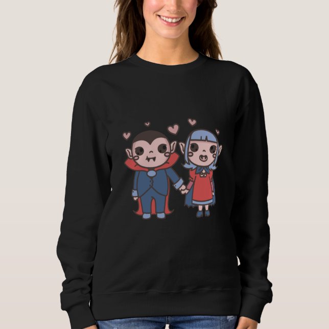 Vampires Couple Halloween Sweatshirt (Front)