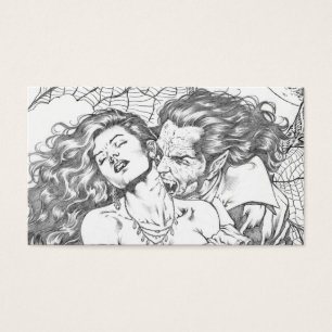 Vampire's Kiss by Al Rio - Vampire and Woman Art