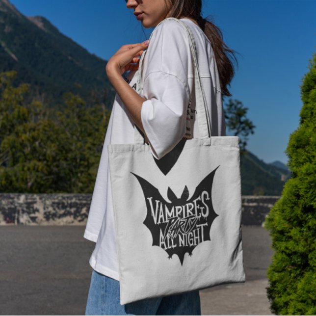 Vampires Party All Night Halloween Tote Bag (Creator Uploaded)