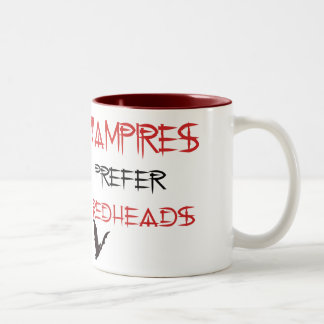 vampires prefer redheads Two-Tone coffee mug