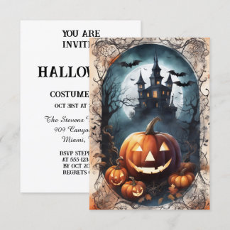 Vampiric Vogue: Design Your Dark Halloween Invitat Invitation