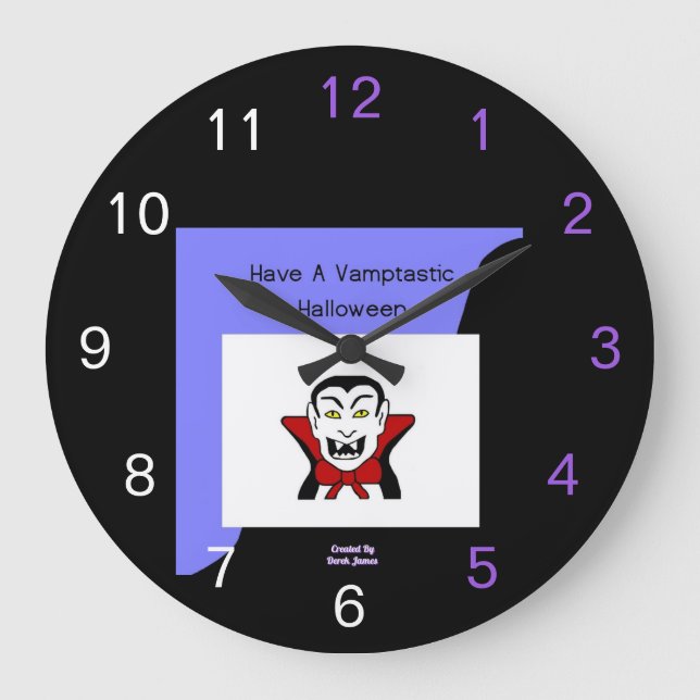 Vamptastic Halloween Acrylic Wall Clock (Front)