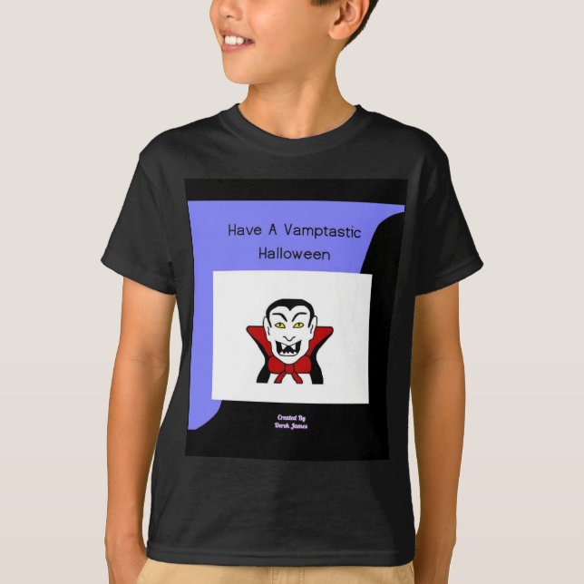 Vamptastic Halloween Boys Black Basic T Shirt (Front)