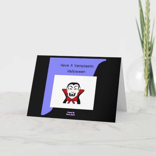 Vamptastic Halloween Horizontal Greeting Card (Front)