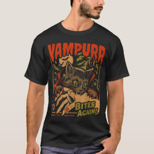 Vampurr Bites Again! Funny Cat Halloween Vintage G T-Shirt