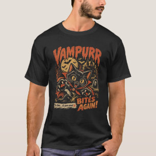 Vampurr Bites Again Halloween Vampire Cat Lovers T-Shirt