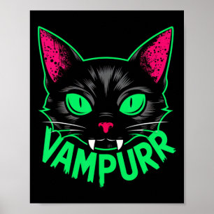 Vampurr Cat Vampire Kitty Halloween Cats Spooky Pe Poster