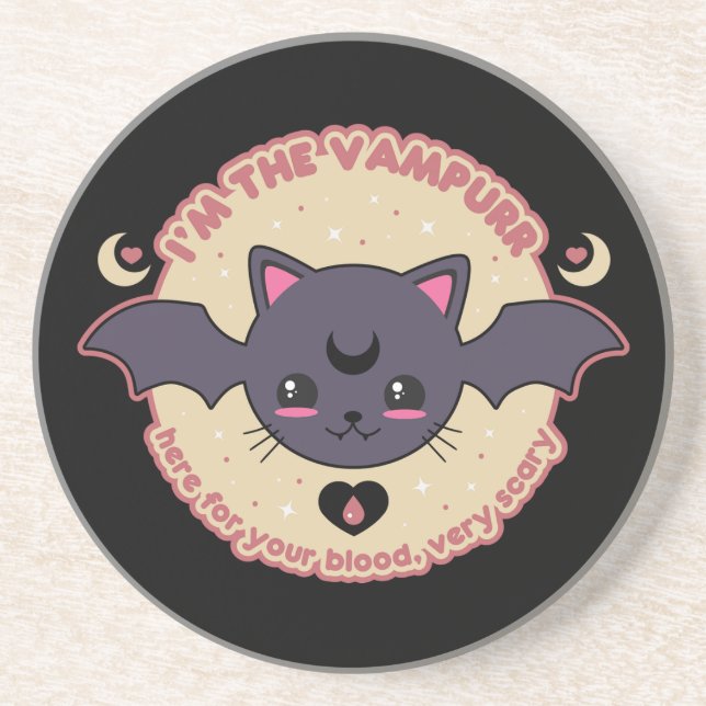 Vampurr Creepy Cute Halloween Coaster (Front)