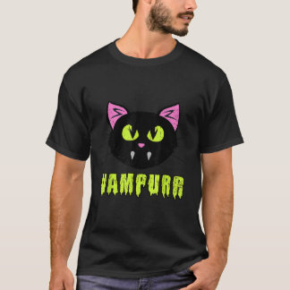 Vampurr Vampire Black Cat-Shirt Funny Lazy Hallowe T-Shirt