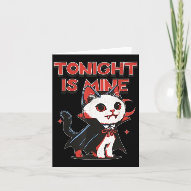 Vampurr Vampire Cat Funny Halloween Costume Card (Front)