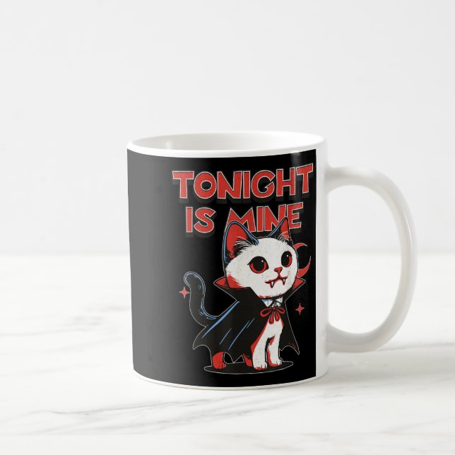 Vampurr Vampire Cat Funny Halloween Costume Coffee Mug (Right)