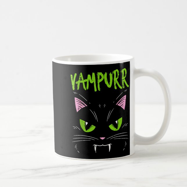 Vampurr Vamre Cat Funny Halloween Animal Men Women Coffee Mug (Right)
