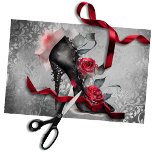 Vampy Spiked Stiletto | Red Rose High Heel Grunge Tissue Paper<br><div class="desc">Dark and edgy gothic vampire chic spiked stiletto high heels with bold red roses and stylish red splash. Dramatic flare and glamour perfect for the trendsetter or fashionista. This elegant vintage design features a hand-painted watercolor fashion high heels decorated with a feminine red rose floral and green foliage. The distressed...</div>