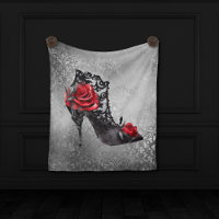 Vampy Vogue Grunge | Stiletto Lace Bootie Roses