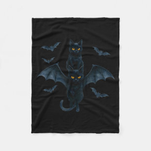 Vamre Cat With Bat Wings _ Cute Soky Halloween Des Fleece Blanket