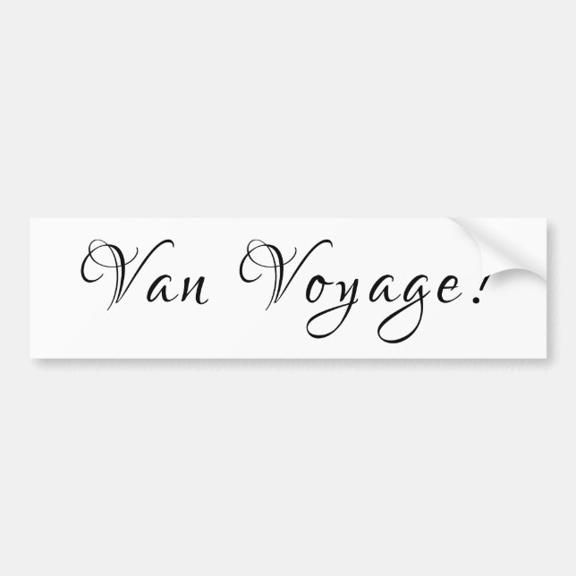 Van campers glamping bon voyage  = van voyage road bumper sticker (Front)