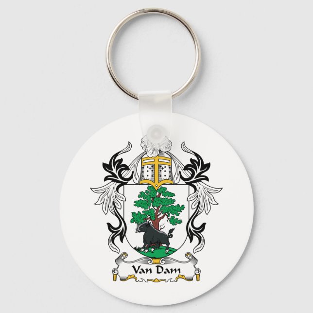 Van Dam Family Crest Key Ring (Front)